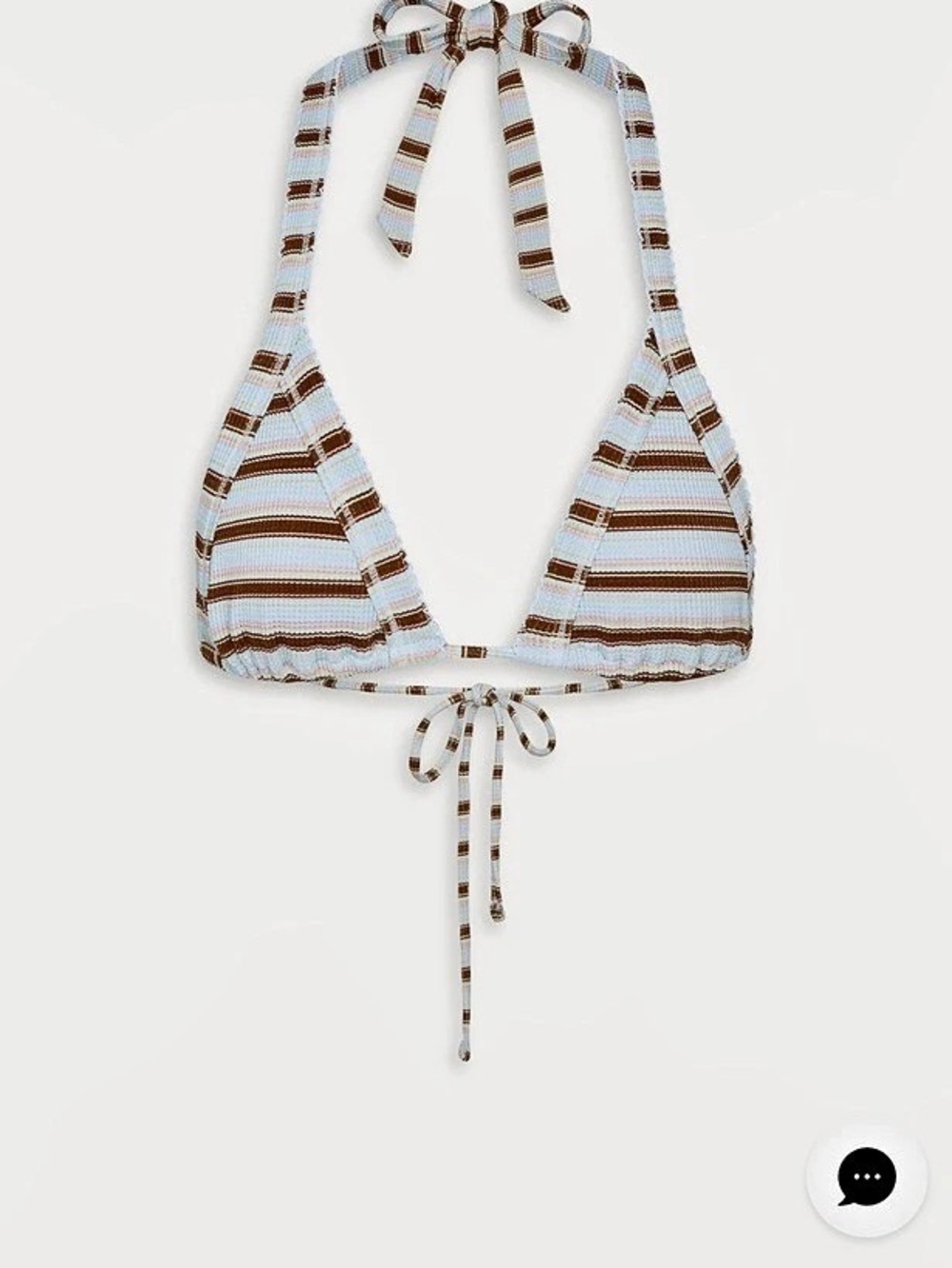 Frankies Bikinis Verona Taite Triangle Bikini Top size Large brown and blue